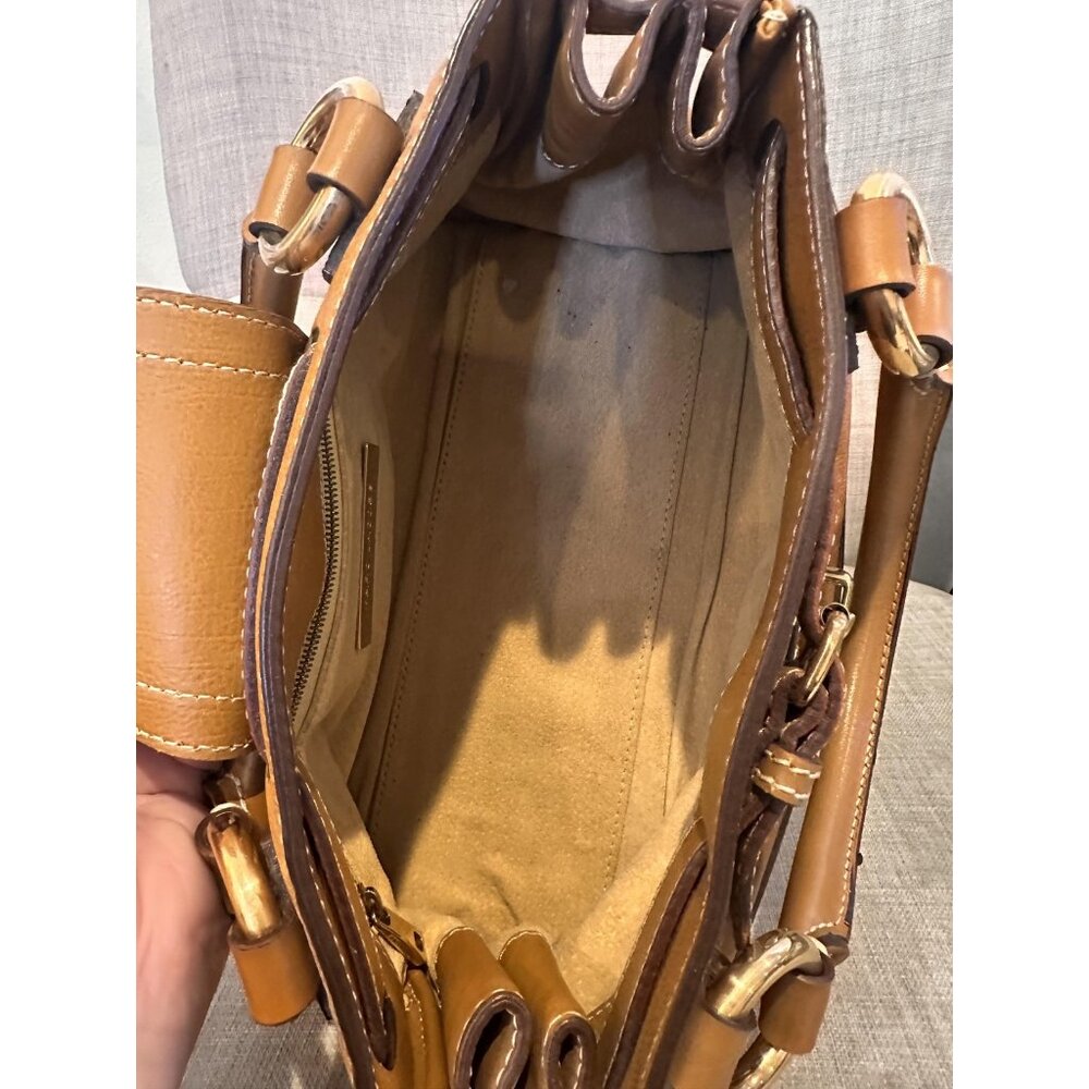 Y2K Marc Jacobs Doctors Satchel Camel Tan Leather Top Handle Gold Made Italy 90s - Picture 12 of 16